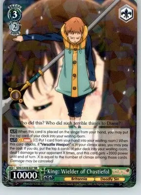 King: Wielder of Chastiefol - #SDS/SX03-027 RR - Weiss Schwarz - NM - TCG Card Single