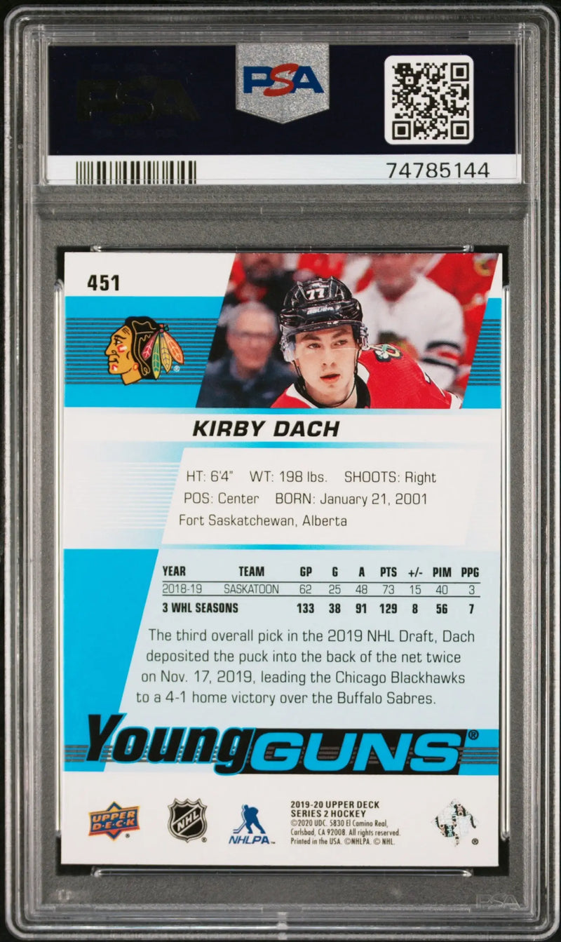 Kirby Dach 2019 Upper Deck #451 PSA 10 Gem Mint - Hockey Card Single