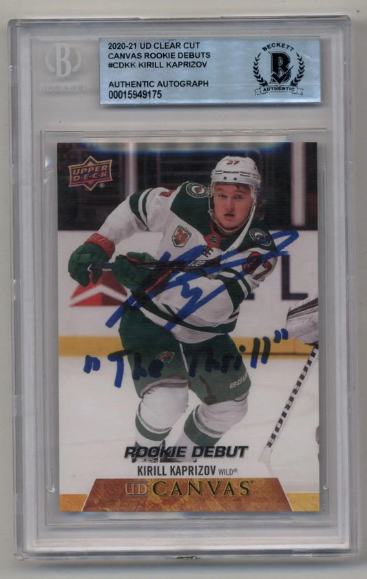 Kirill Kaprizov 2020-21 UD Clear Cut Canvas Kirill Kaprizov BGS Authentication 9175 - Hockey Card Single
