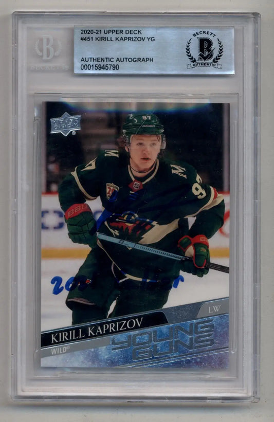 Kirill Kaprizov 2020-21 Upper Deck Young Gun #451 BGS Authenticated 5790 - Hockey Card Single