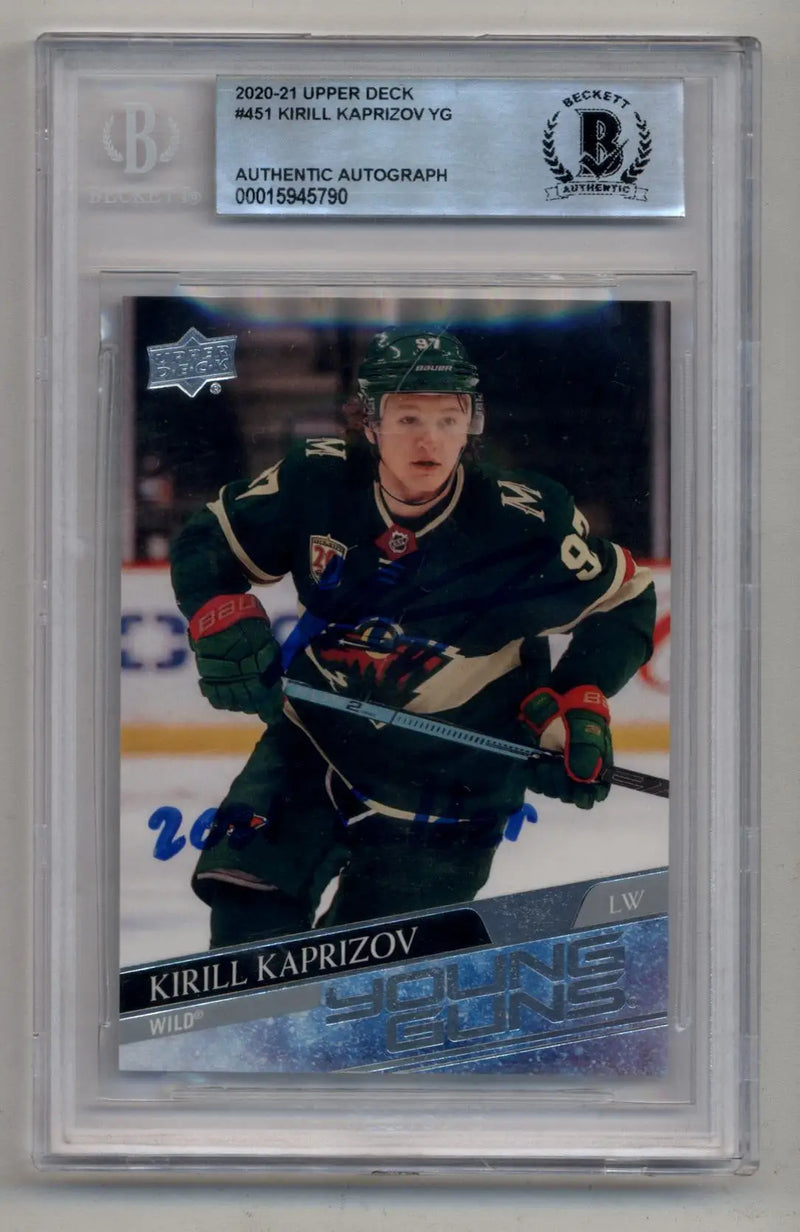Kirill Kaprizov 2020-21 Upper Deck Young Gun #451 BGS Authenticated 5790 - Hockey Card Single
