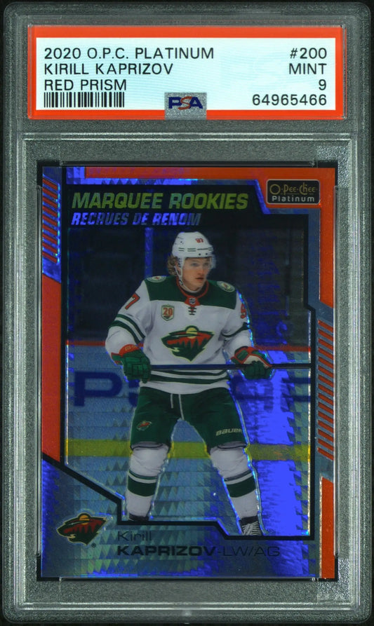 Kirill Kaprizov 2020 OPC Platinum #200 Red Prism PSA 9 Mint - Hockey Card Single