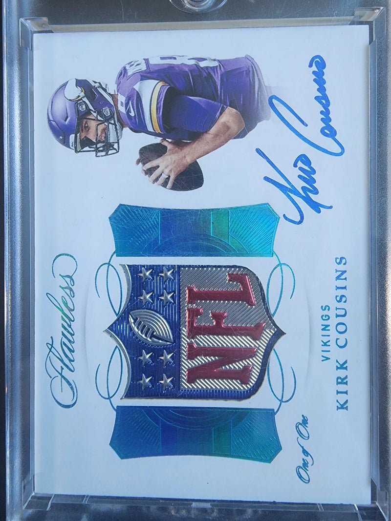 Kirk Cousins 2019 Panini Flawless NFL Shield 1/1 Auto - Football Card Single