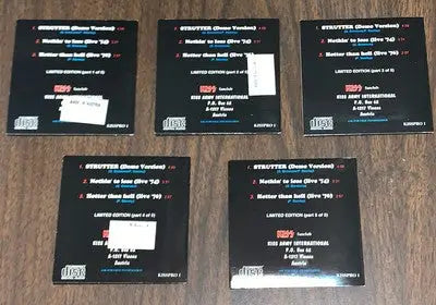 KISS CD 3’’ Strutter Demo 1973 5pc Set - Like New! Limited Edition Austria - Entertainment Memorabilia