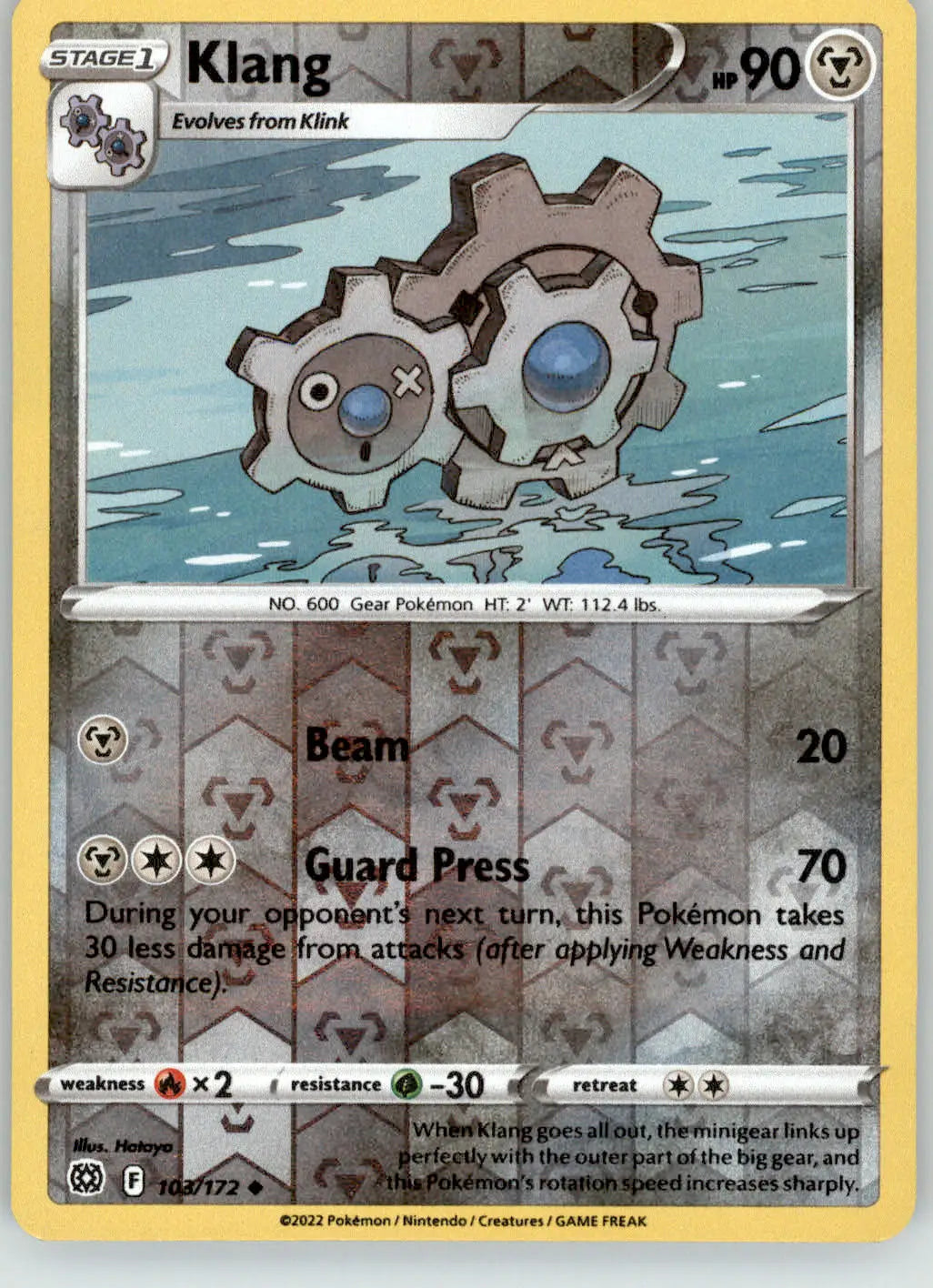 Klang - Brilliant Stars - 103/172 - Reverse Holo LP Pokemon - Pokémon Card Single