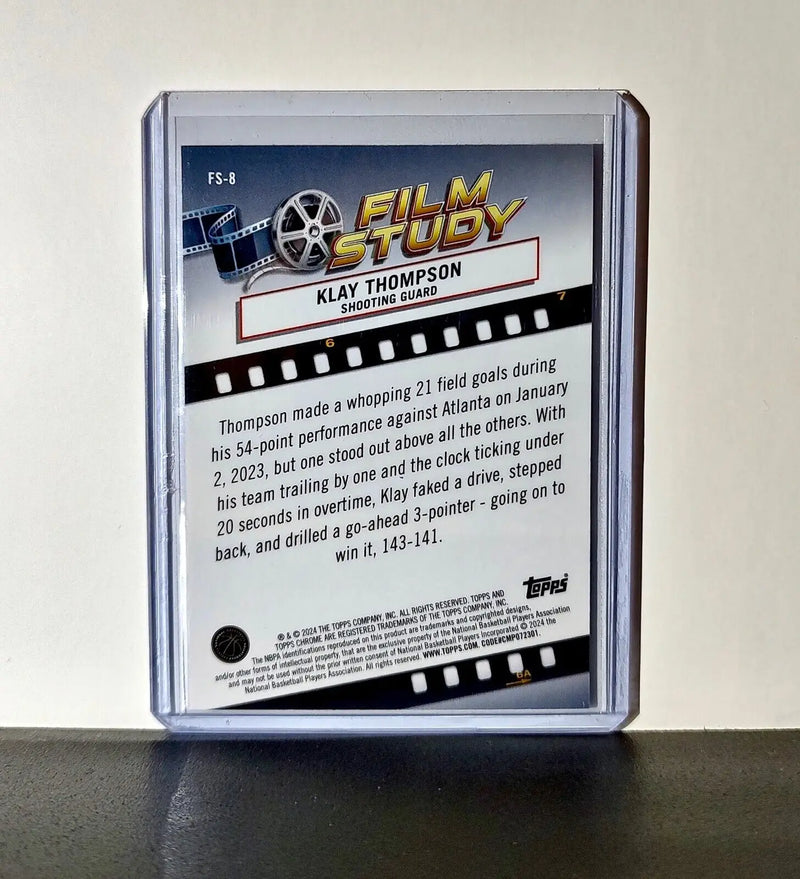 Klay Thompson 2023-24 Topps Chrome NBA #FS-8 Film Study Refractor Card Mavericks