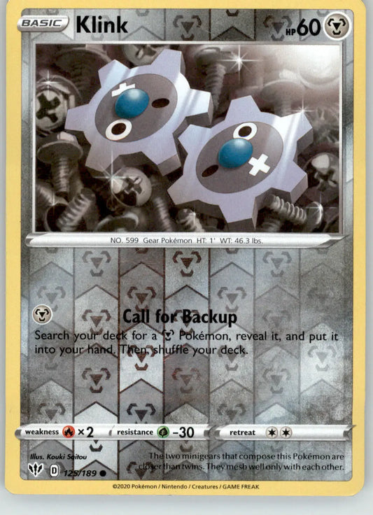 Klink - Darkness Ablaze - 125/189 - Reverse Holo LP Pokemon - Pokémon Card Single