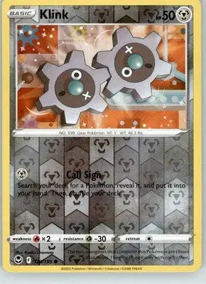 Klink - Silver Tempest - 123/195 - Reverse Holo LP Pokemon - Pokémon Card Single