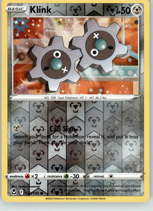 Klink - Silver Tempest - 123/195 - Reverse Holo LP Pokemon - Pokémon Card Single