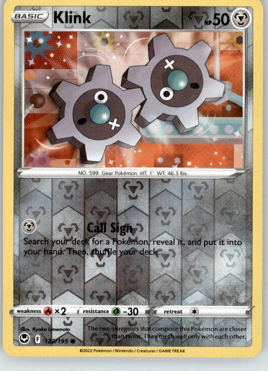 Klink - Silver Tempest - 123/195 - Reverse Holo LP Pokemon - Pokémon Card Single