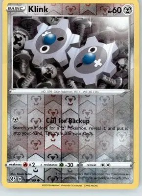 Klink - SWSH03: Darkness Ablaze - 125/189 - Reverse Holo LP - Pokémon Card Single