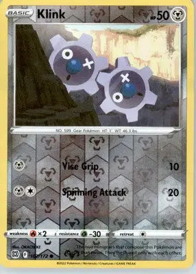 Klink - SWSH09: Brilliant Stars - Reverse Holo LP - #102/172 - Pokémon Card Single