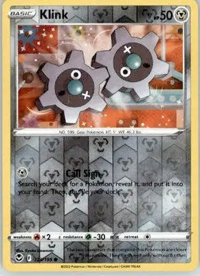 Klink - SWSH12: Silver Tempest - 123/195 - Reverse Holo LP - Pokémon Card Single
