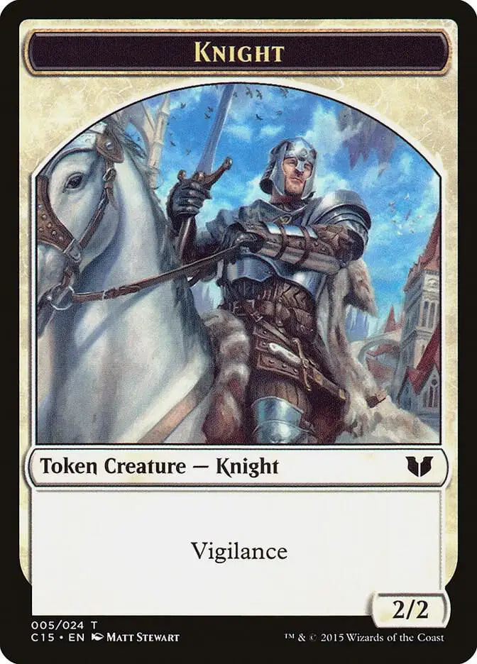 Knight (005) // Spirit (023) Token - Commander 2015 - 5 // 23 - LP MtG - Magic Card Single