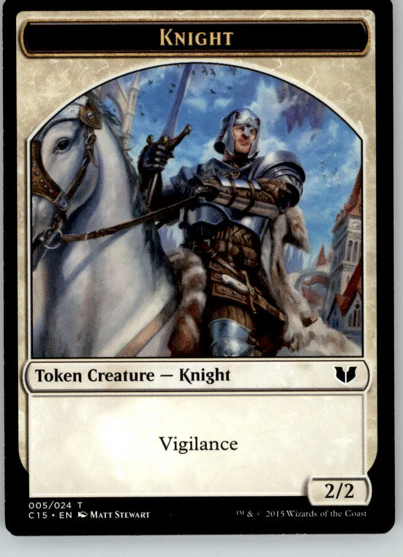 Knight (005) // Spirit (023) Token - Commander 2015 - 5 // 23 - LP MtG - Magic Card Single
