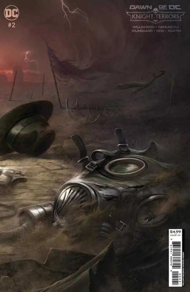 Crashed UFO on dark terrain in Knight Terrors #2, perfect for sleepless knights trading cards