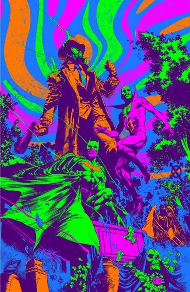 Psychedelic artwork of sleepless knights in a neon swirl for Knight Terrors #2 trading card