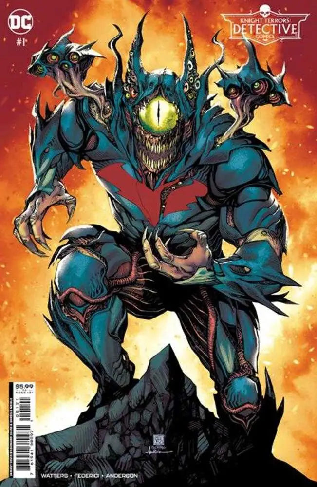 Monstrous blue-armored creature with claws and spikes on Knight Terrors trading cards