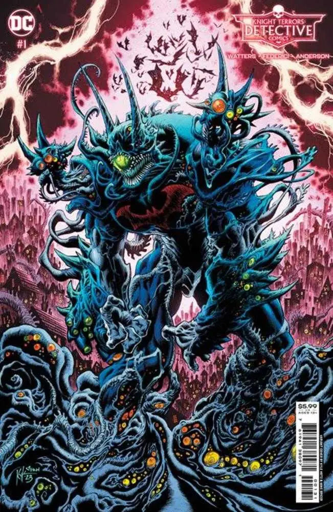 Dark monstrous creature with tentacles on Knight Terrors Detective Comics #1 Card Stock Variant