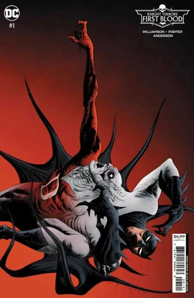 Dark horned creature with wings on Knight Terrors First Blood #1 Card Stock Variant