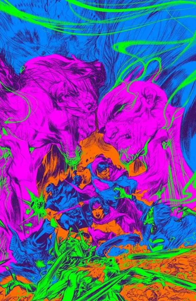 Knight Terrors Nights End #1 (One Shot) Cover D Howard Porter Darkest Hour Neon Ink Card Stock Variant - Comic Book