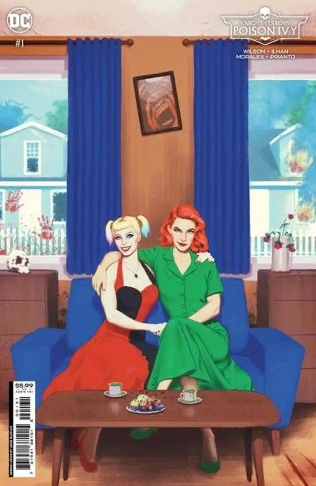 Comic book cover of Knight Terrors Poison Ivy #1 with women on couch, collectible artwork