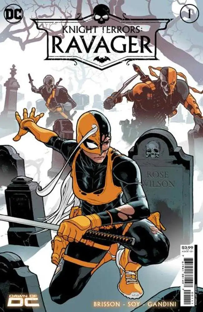 Comic book cover of Knight Terrors Ravager #1 featuring Rose Wilson in combat stance