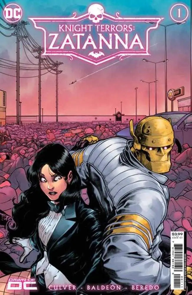 Comic book cover of Knight Terrors: Zatanna #1 with magician and skull figure, perfect for trading cards