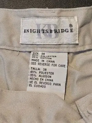 Knightsbridge Shorts Mens 38 Pleated Khaki 65% Polyester 35% Cotton Classic - Apparel