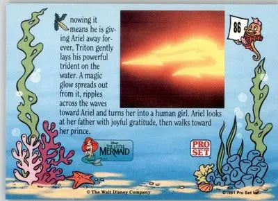 Knowing it means he is giving Ariel - 1991 Pro Set The Little Mermaid - #86 - Entertainment Card Single