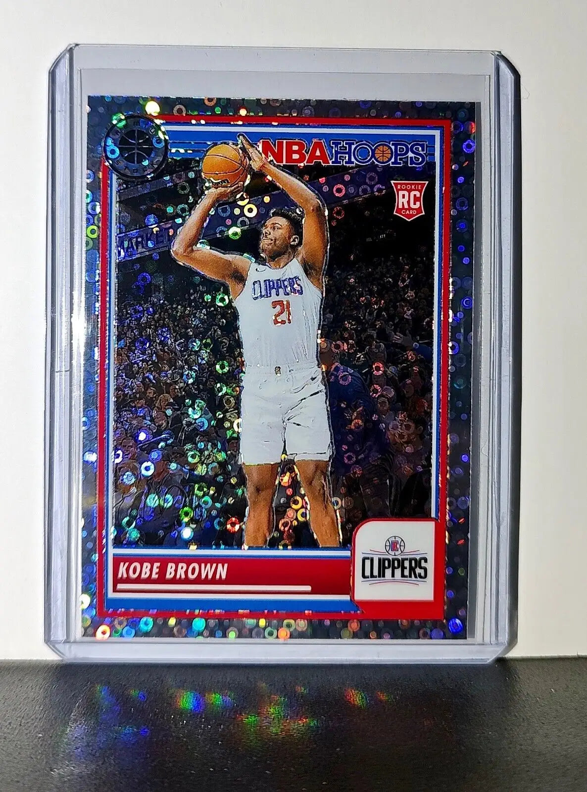 Kobe Brown 2023-24 Panini Premium NBA Hoops #55 Disco Prizm Rookie Card Clippers - Basketball Card Single