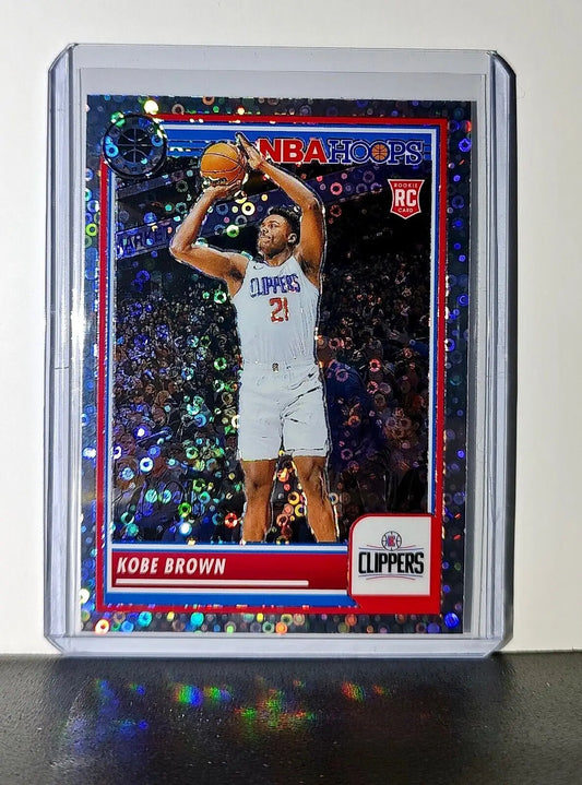 Kobe Brown 2023-24 Panini Premium NBA Hoops #55 Disco Prizm Rookie Card Clippers - Basketball Card Single
