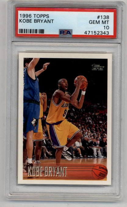 Kobe Bryant 1996-97 Topps Rookie #138 PSA 10 Gem Mint 2343 - Singles