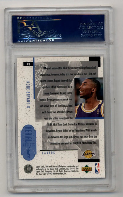 Graded Kobe Bryant basketball card 1996-97 UD3 #43 PSA 10 Gem Mint collectible