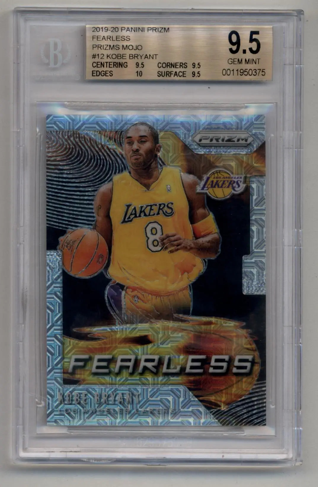 Prizm Fearless Mojo Kobe Bryant basketball card with BGS 9.5 Gem Mint rating