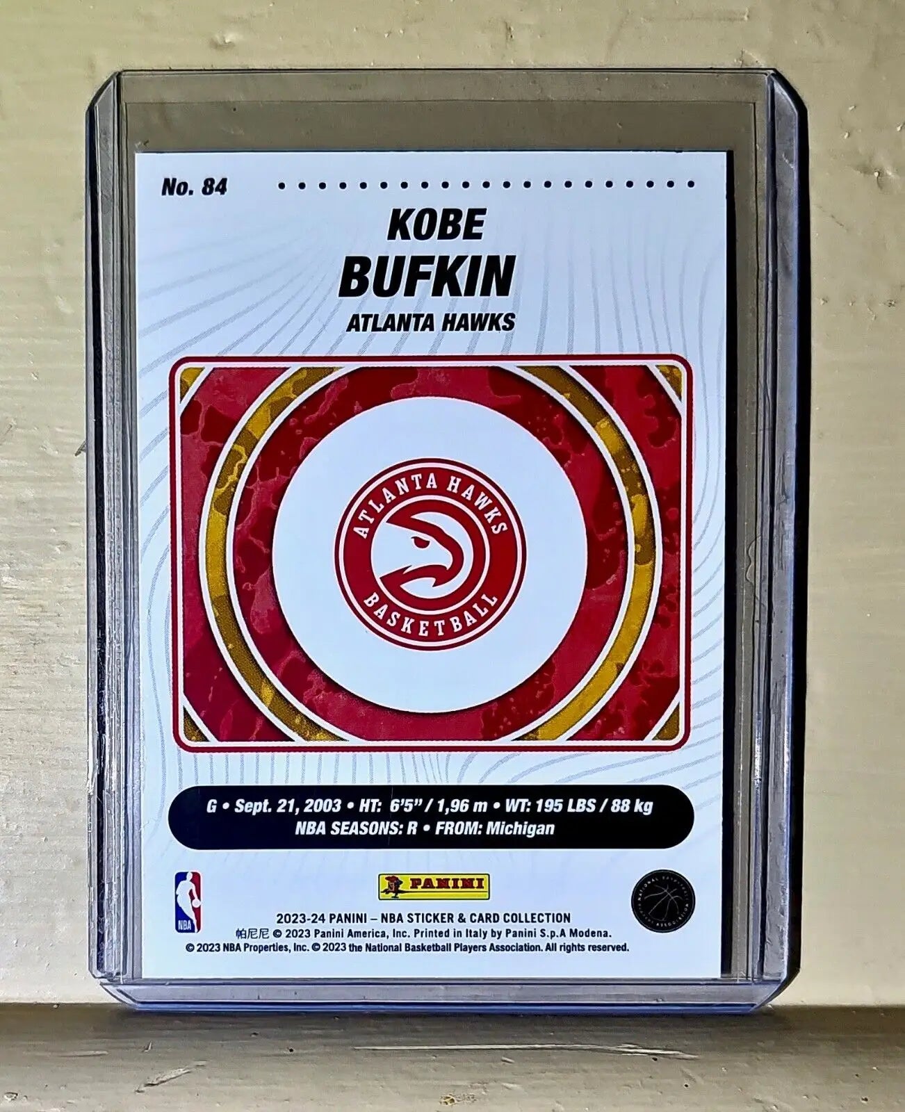 Kobe Bufkin 2023-24 Panini NBA Basketball #84 Rookie Card Atlanta Hawks