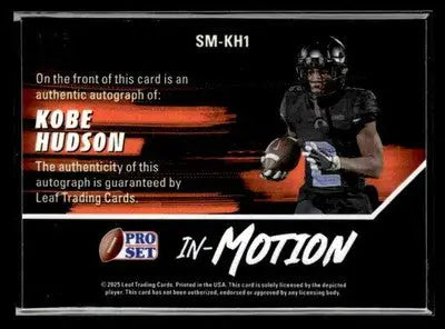 Kobe Hudson 2025 Pro Set Metal In Motion Purple RC SSP /15 Panthers 🔥 - Football Card Single