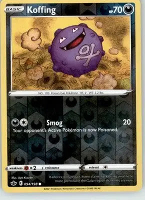 Koffing - Chilling Reign - 094/198 - Reverse Holo LP Pokemon - Pokémon Card Single