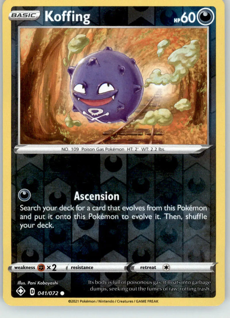Koffing - Shining Fates - 041/072 - Reverse Holo LP Pokemon - Pokémon Card Single