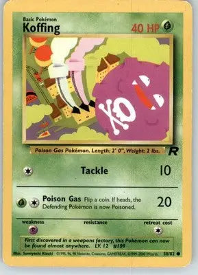 Koffing - Team Rocket - MP - 58/82 - Pokémon Card Single