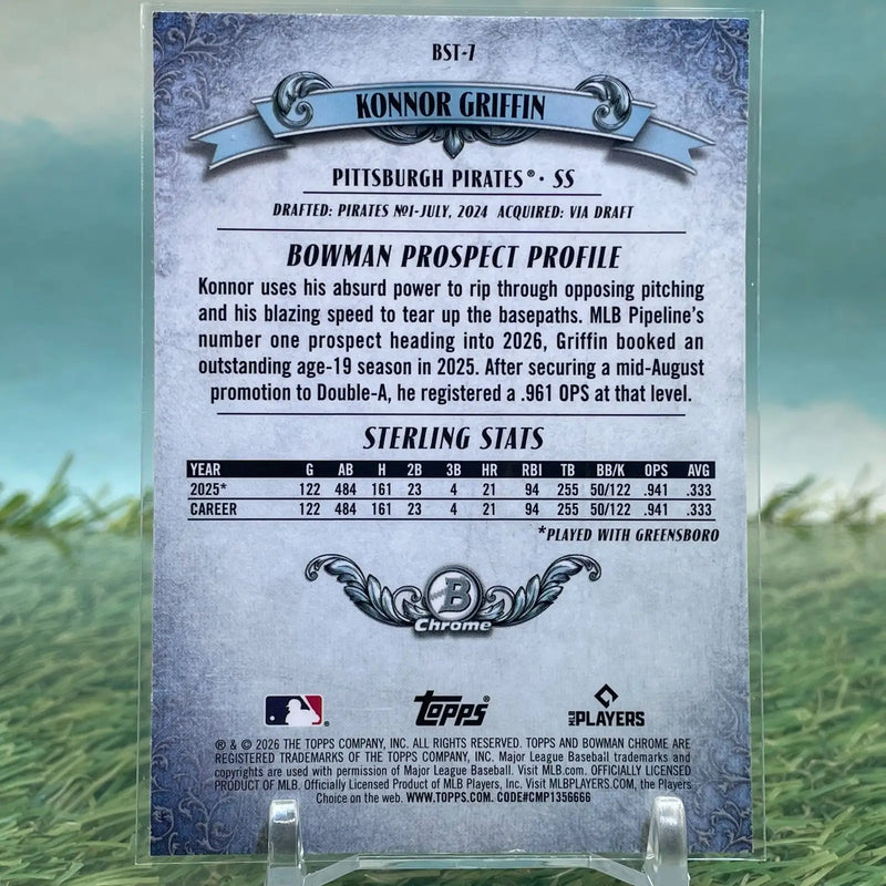 Konnor Griffin 2026 Bowman Chrome Mega Mojo Refractor Sterling SP Pirates KM79 - Baseball Card Single