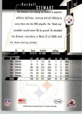 Kordell Stewart - 2001 Leaf Rookies & Stars - #56 - Football