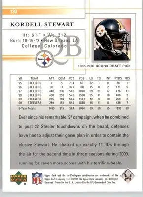 Kordell Stewart - 2001 Upper Deck - #130 - Football - Football Card Single