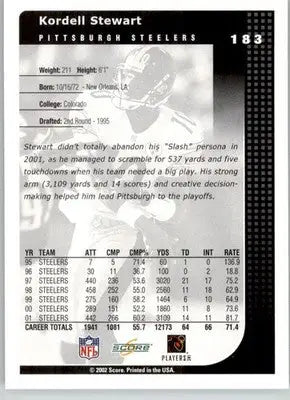 Kordell Stewart - 2002 Score - #183 - Football