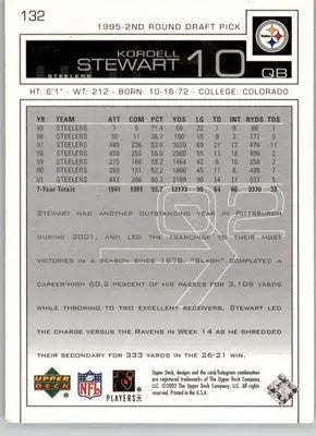Kordell Stewart - 2002 Upper Deck - #132 - Football - Football Card Single
