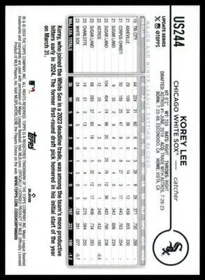 Korey Lee 2024 Topps Update #US244 Chicago White Sox - Baseball Card Single