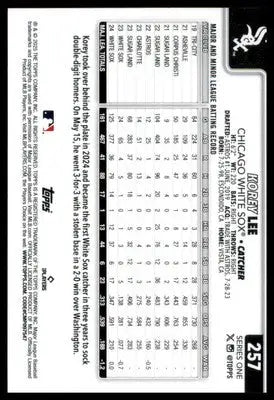 Korey Lee 2025 Topps #257 Chicago White Sox - Baseball Card Single