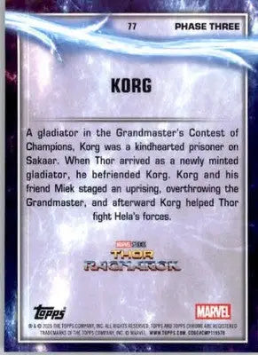 Korg - 2025 Topps Chrome Marvel Studios - #77 - Non_sport - Non-Sports Card Single