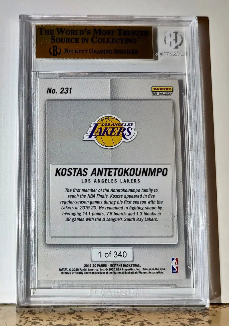 Kostas Antetokounmpo 2019-20 Panini NBA #231 Card 1/340 BGS 9.5 Gem Mint Lakers - Basketball Card Single