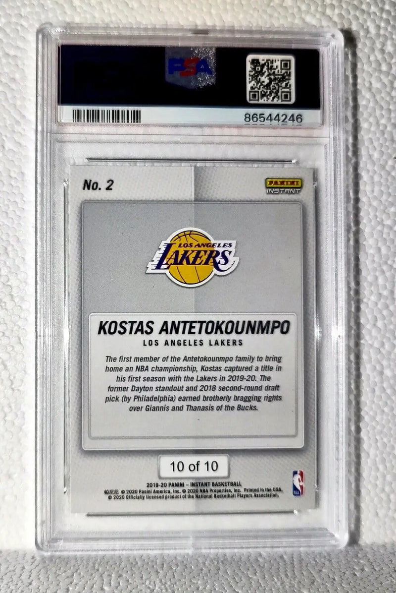 Kostas Antetokounmpo 2020 Panini NBA Champions #2 Green Card 10/10 PSA 9 Mint
